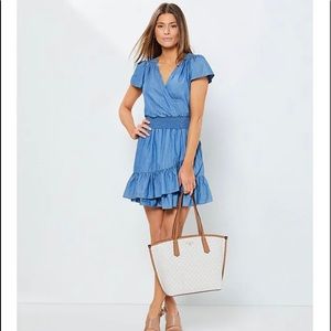 Michael Kors short sleeve Denim flare dress